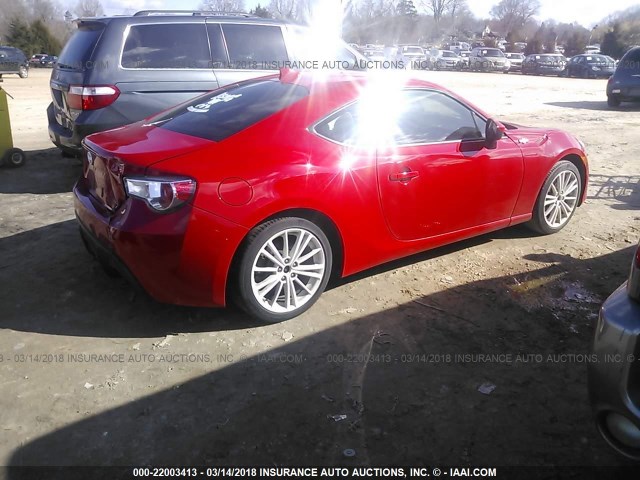 JF1ZNAA16G8701892 - 2016 TOYOTA SCION FR-S წითელი ფოტო 4