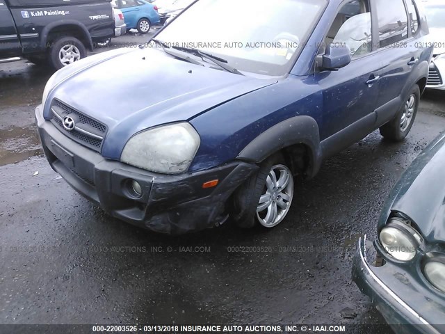 KM8JN12D36U290291 - 2006 HYUNDAI TUCSON GLS/LIMITED BLUE photo 6