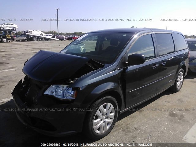 2C4RDGBG2ER376176 - 2014 DODGE GRAND CARAVAN SE GRAY photo 2