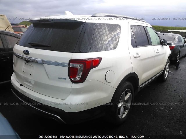 1FM5K8DH2GGC13107 - 2016 FORD EXPLORER XLT WHITE photo 4