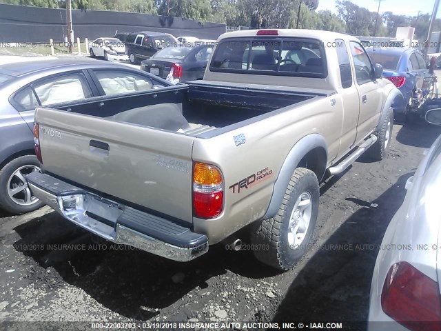 5TESN92N24Z386286 - 2004 TOYOTA TACOMA XTRACAB PRERUNNER TAN photo 4