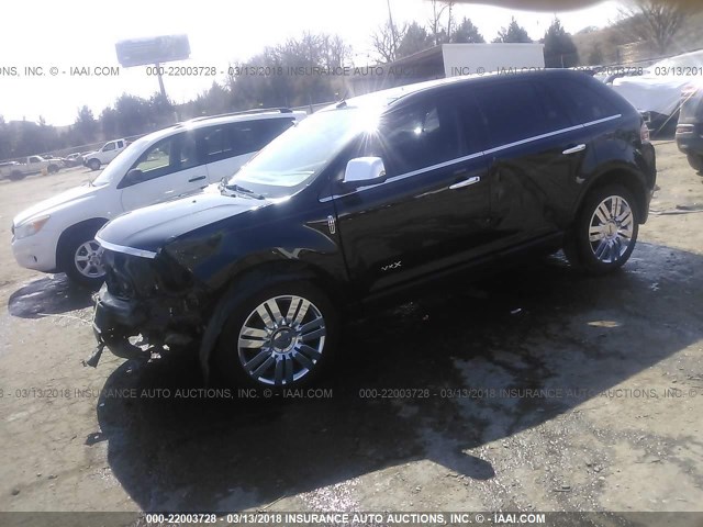 2LMDJ6JC7ABJ32487 - 2010 LINCOLN MKX BLACK photo 2