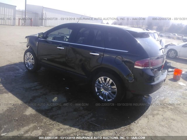 2LMDJ6JC7ABJ32487 - 2010 LINCOLN MKX BLACK photo 3