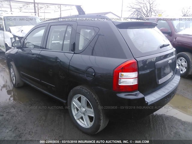 1J8FT47068D785300 - 2008 JEEP COMPASS SPORT BLACK photo 3