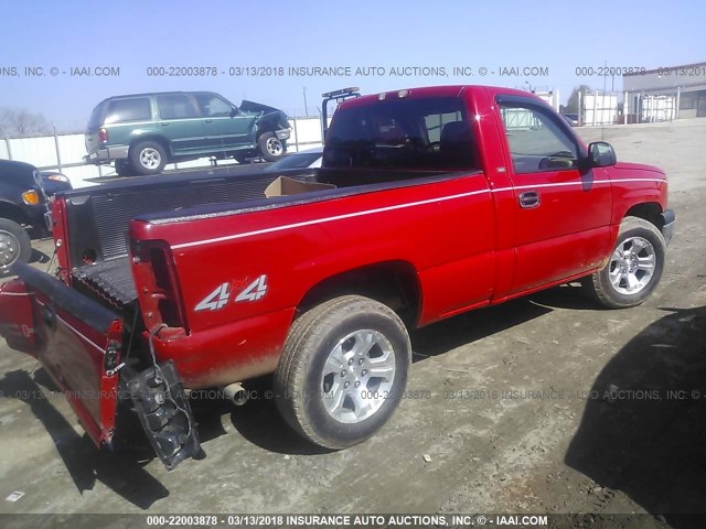 1GCEK14V25Z244473 - 2005 CHEVROLET SILVERADO K1500 RED photo 4