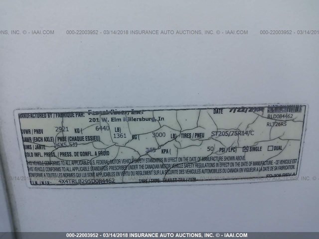 4X4TRLB295D084462 - 2005 FOREST RIVER ROCKWOOD  白色 照片 9