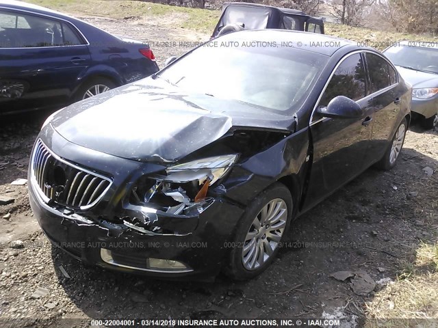 W04GP5EC5B1008127 - 2011 BUICK REGAL CXL BLACK photo 2