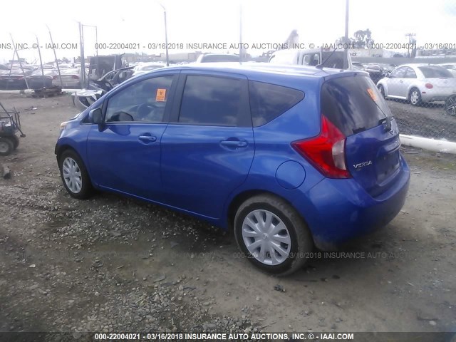 3N1CE2CP0EL396561 - 2014 NISSAN VERSA NOTE S/S PLUS/SV/SL BLUE photo 3