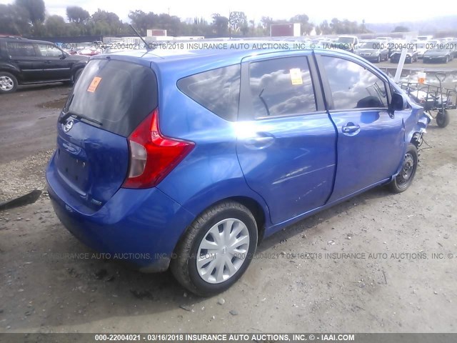 3N1CE2CP0EL396561 - 2014 NISSAN VERSA NOTE S/S PLUS/SV/SL BLUE photo 4