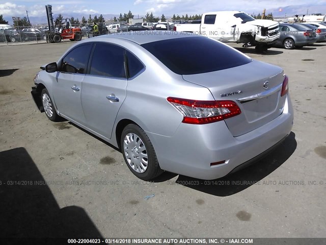 1N4AB7AP8DN904633 - 2013 NISSAN SENTRA S/SV/SR/SL SILVER photo 3