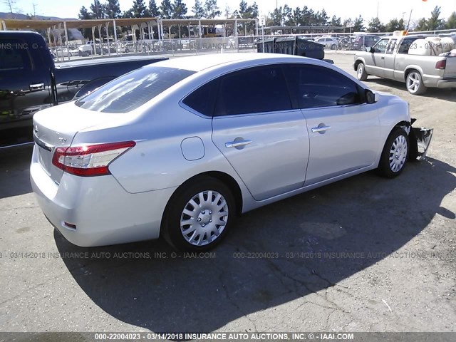 1N4AB7AP8DN904633 - 2013 NISSAN SENTRA S/SV/SR/SL SILVER photo 4