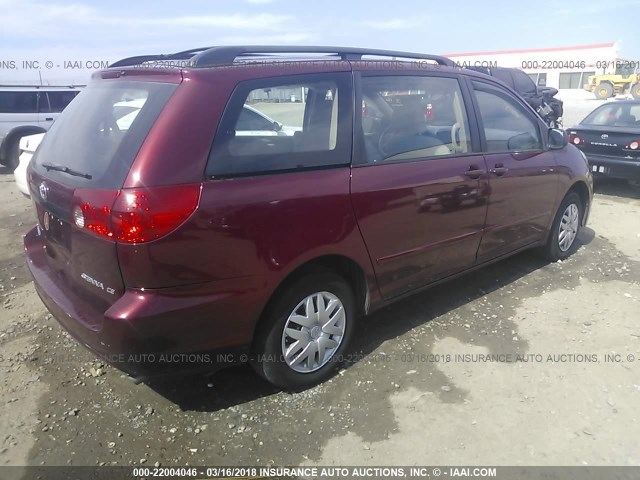 5TDZK23CX7S097511 - 2007 TOYOTA SIENNA CE/LE MAROON photo 4