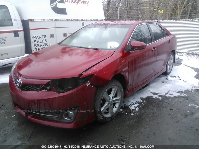 4T1BF1FK2DU643644 - 2013 TOYOTA CAMRY L/SE/LE/XLE RED photo 2