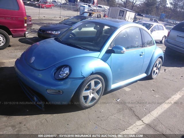 3VWGK31C54M420078 - 2004 VOLKSWAGEN NEW BEETLE SATELLITE BLUE GLS BLUE photo 2