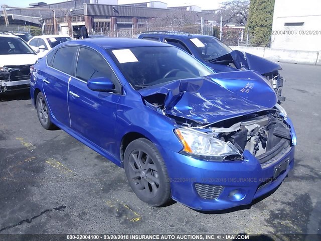 3N1AB7AP9EY265793 - 2014 NISSAN SENTRA S/SV/SR/SL BLUE photo 1