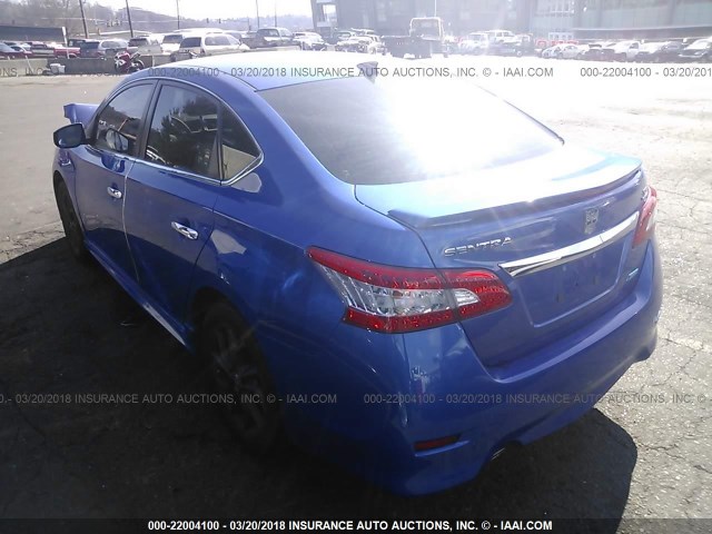 3N1AB7AP9EY265793 - 2014 NISSAN SENTRA S/SV/SR/SL BLUE photo 3