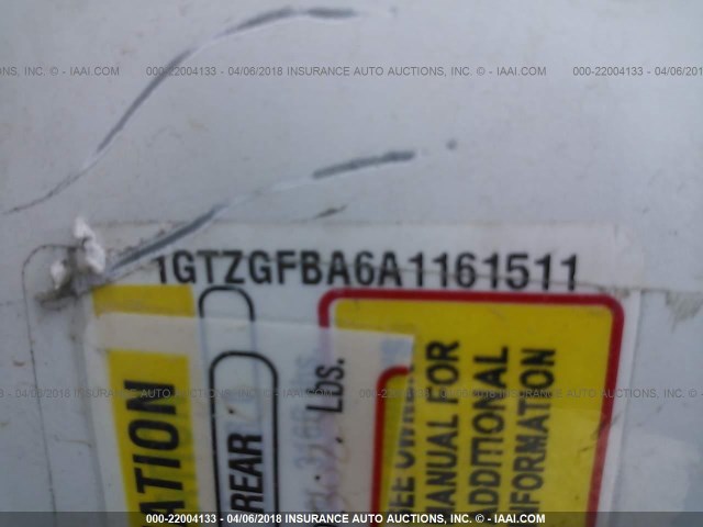 1GTZGFBA6A1161511 - 2010 GMC SAVANA G2500 WHITE photo 9