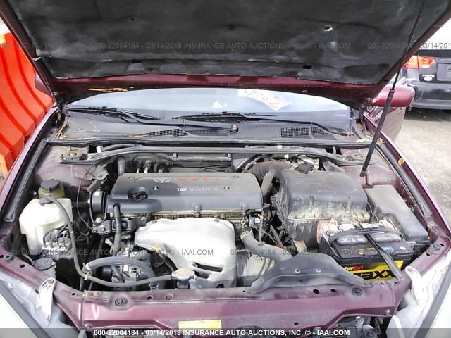 4T1BE32K65U414762 - 2005 TOYOTA CAMRY LE/XLE/SE RED photo 10