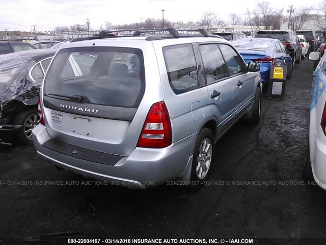 JF1SG65625H726607 - 2005 SUBARU FORESTER 2.5XS SILVER photo 4