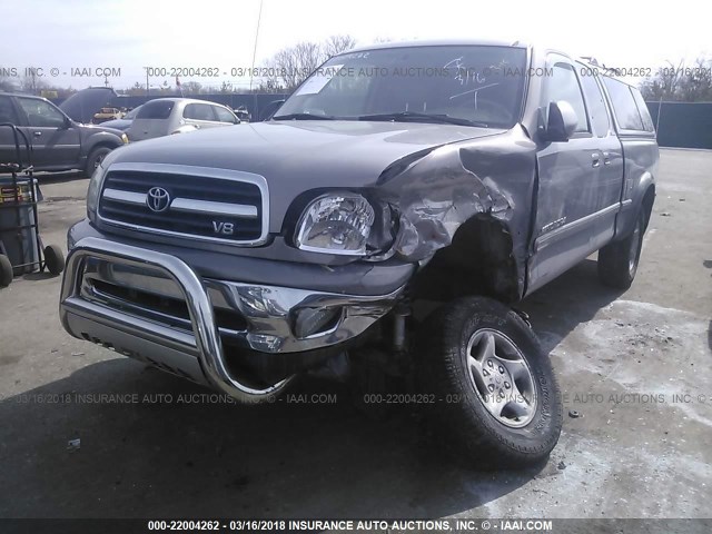 5TBBT48102S234216 - 2002 TOYOTA TUNDRA ACCESS CAB LIMITED Champagne photo 2