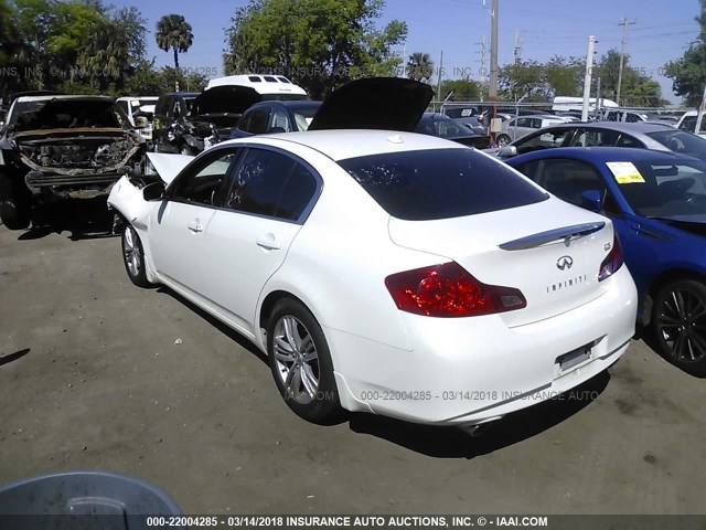 JN1DV6APXCM700416 - 2012 INFINITI G25 JOURNEY WHITE photo 3