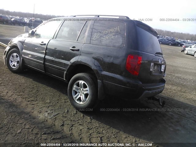 2HKYF18765H527141 - 2005 HONDA PILOT EXL BLACK photo 3