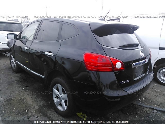 JN8AS5MV9DW646176 - 2013 NISSAN ROGUE S/SV BLACK photo 3