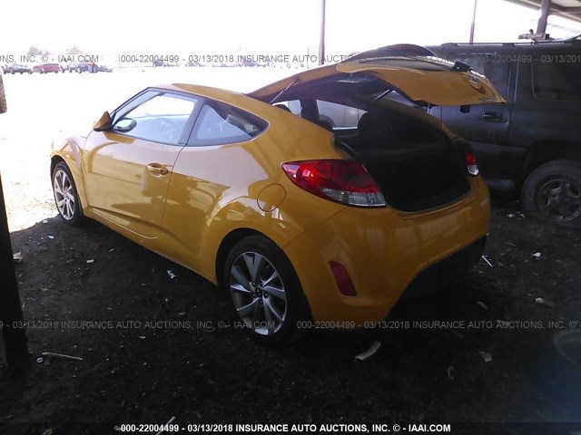 KMHTC6AD9GU303849 - 2016 HYUNDAI VELOSTER YELLOW photo 3