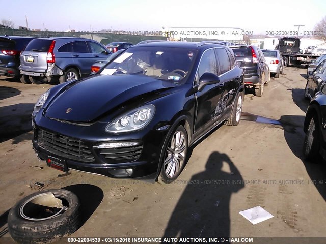 WP1AC2A21CLA82927 - 2012 PORSCHE CAYENNE TURBO BLACK photo 2