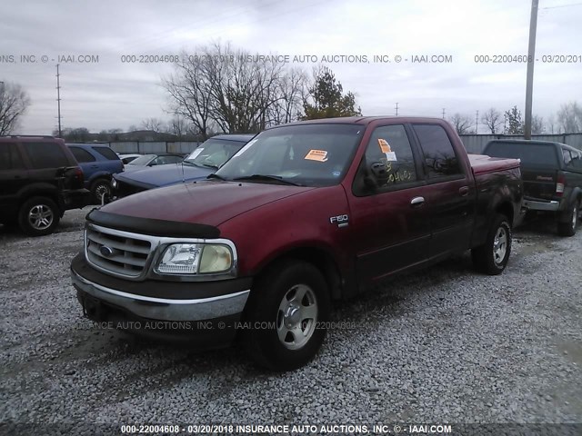 1FTRW07WX1KE11475 - 2001 FORD F150 SUPERCREW RED photo 2