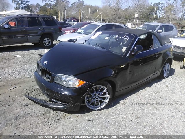 WBAUN1C55BVH77974 - 2011 BMW 128 I BLACK photo 2