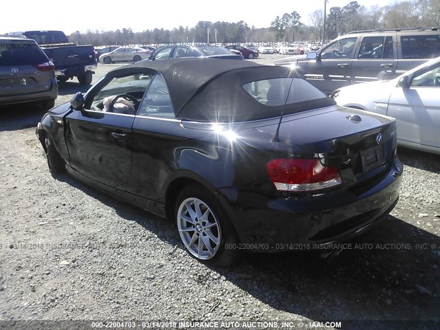 WBAUN1C55BVH77974 - 2011 BMW 128 I BLACK photo 3