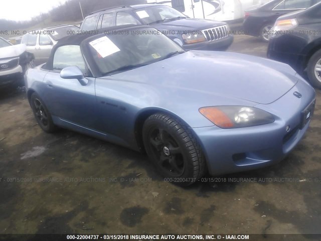 JHMAP11462T003945 - 2002 HONDA S2000 BLUE photo 1