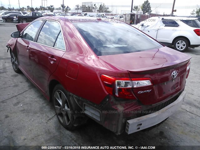 4T1BF1FK8CU625129 - 2012 TOYOTA CAMRY SE/LE/XLE 红色 照片 3