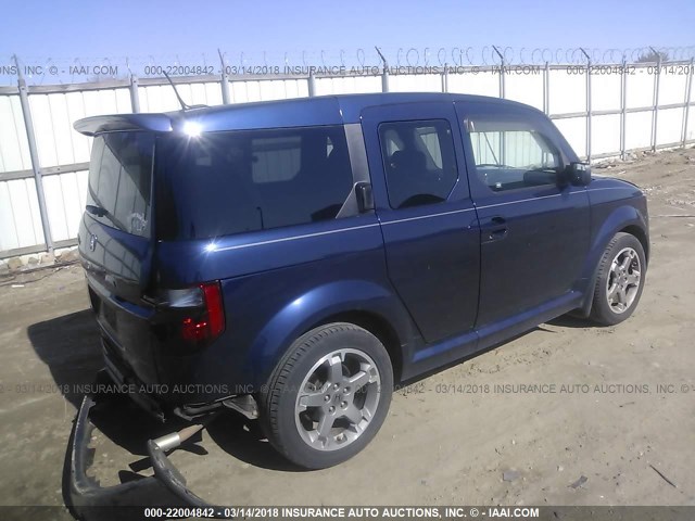 5J6YH189X8L001469 - 2008 HONDA ELEMENT SC BLUE photo 4