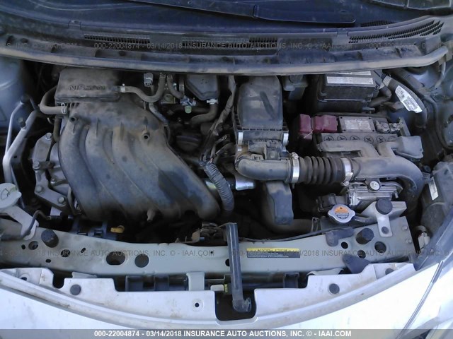 3N1CE2CP5GL387406 - 2016 NISSAN VERSA NOTE S/S PLUS/SV/SL/SR SILVER photo 10