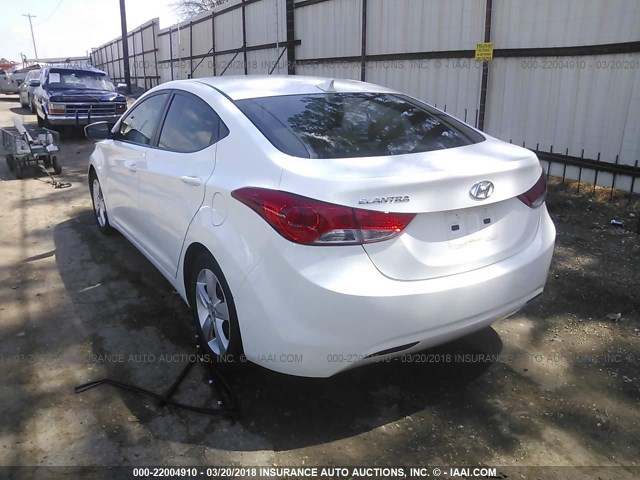 5NPDH4AE4DH386801 - 2013 HYUNDAI ELANTRA GLS/LIMITED WHITE photo 3