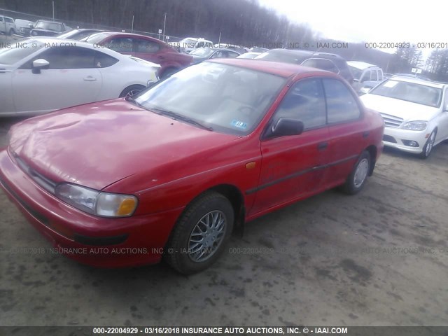 JF1GC2242RK531130 - 1994 SUBARU IMPREZA L RED photo 2