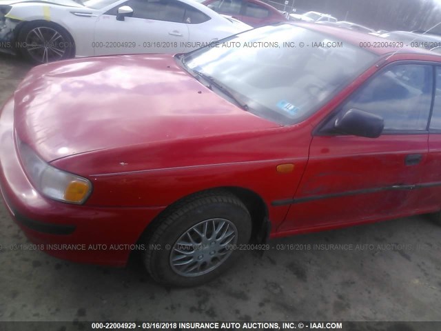 JF1GC2242RK531130 - 1994 SUBARU IMPREZA L RED photo 6