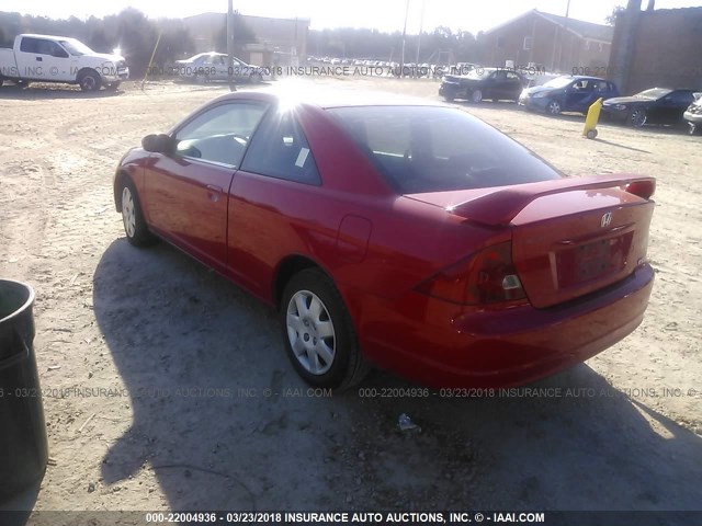 1HGEM22991L109852 - 2001 HONDA CIVIC SI/EX RED photo 3