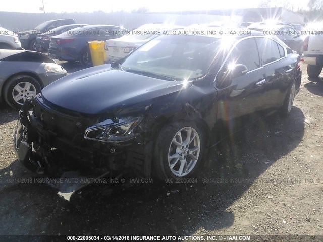 1N4AA5AP0EC495225 - 2014 NISSAN MAXIMA S/SV BLACK photo 2