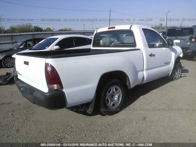 5TENX22N36Z319312 - 2006 TOYOTA TACOMA WHITE photo 4