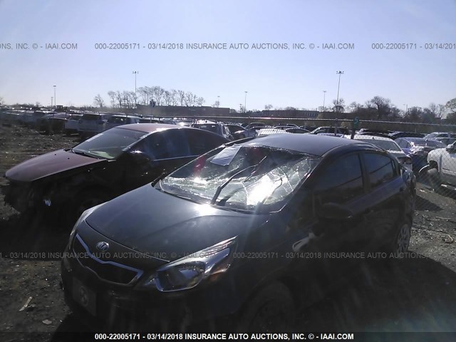 KNADN4A32D6136536 - 2013 KIA RIO EX/SX BLUE photo 2