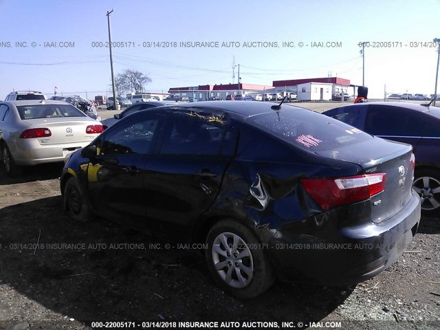 KNADN4A32D6136536 - 2013 KIA RIO EX/SX BLUE photo 3