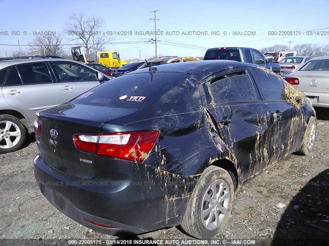 KNADN4A32D6136536 - 2013 KIA RIO EX/SX BLUE photo 4