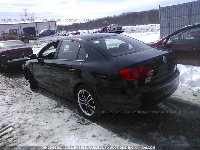 3VW2K7AJ8BM019086 - 2011 VOLKSWAGEN JETTA S 黑色 照片 3