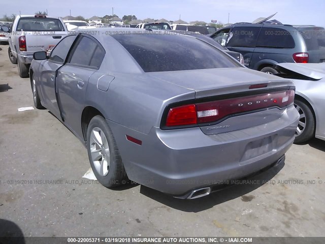 2C3CDXHG1EH182441 - 2014 DODGE CHARGER SXT SILVER photo 3