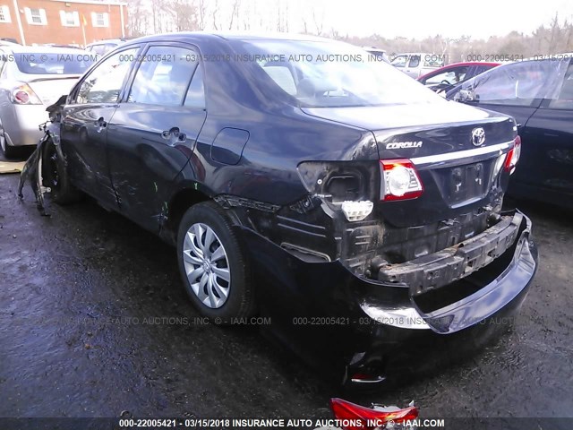 2T1BU4EE0DC929951 - 2013 TOYOTA COROLLA S/LE BLACK photo 3