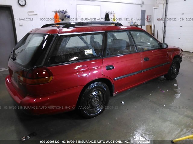 4S3BK4256W7319714 - 1998 SUBARU LEGACY BRIGHTON/SE RED photo 4