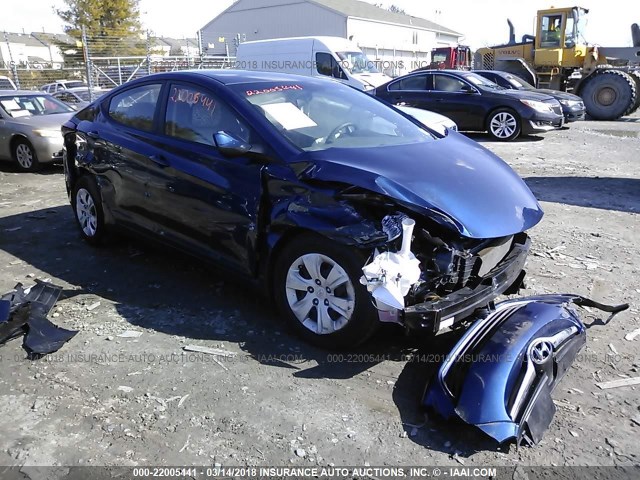 5NPDH4AE9GH795834 - 2016 HYUNDAI ELANTRA SE/SPORT/LIMITED BLUE photo 1